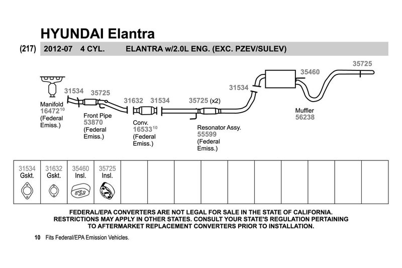 Walker 53870 Exhaust Pipe for Hyundai Elantra - Image 2